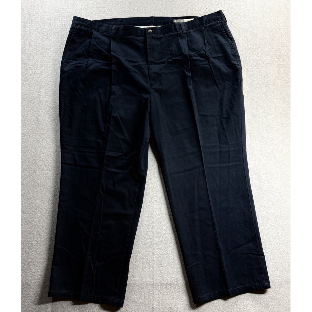 St. John's Bay Pants Mens Size 52x29 Blue Relaxed Fit Pleated Chino Big & Tall